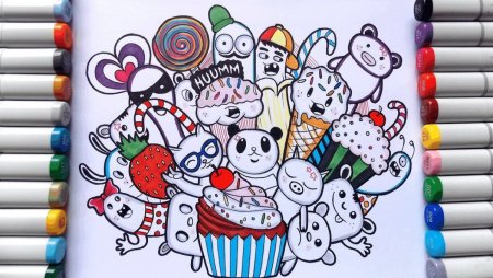 Маленькие рисунки фломастерами