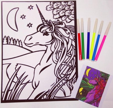 Единорог маркерами