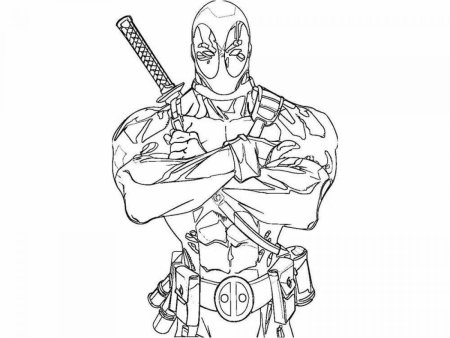 Раскраска Марвел Дэдпул