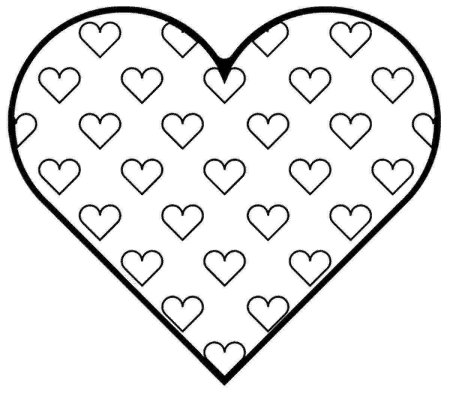 Разукрашки сердечки