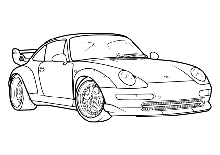 Раскраска машинка Порше 911