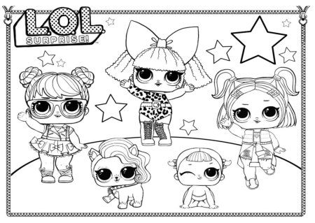 Кукла lol раскраска