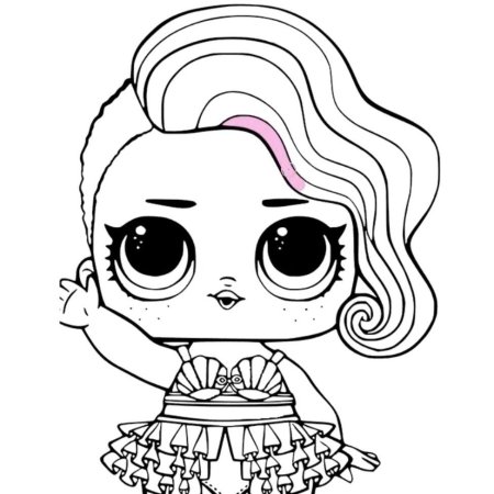 Кукла lol раскраска