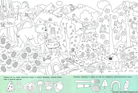 Найди и раскрась предметы