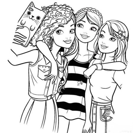 Раскраска девочкам. Подружки