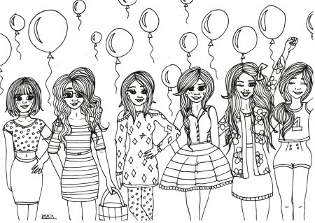 Раскраски антистресс лучшие подруги