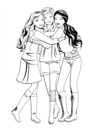 Подружки. Раскраска