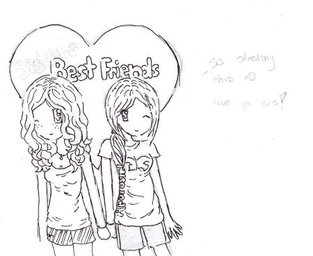 Открытка для подруги раскраска