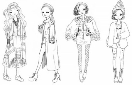 Современная одежда раскраска для детей