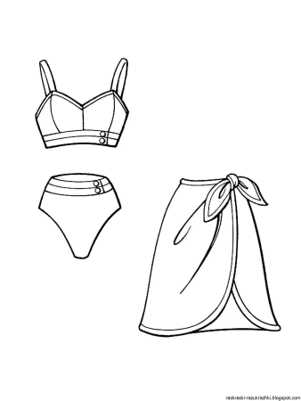 Раскраска девочка с одеждой