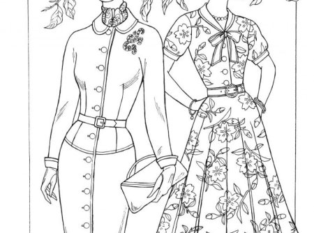Раскраска одежда модная