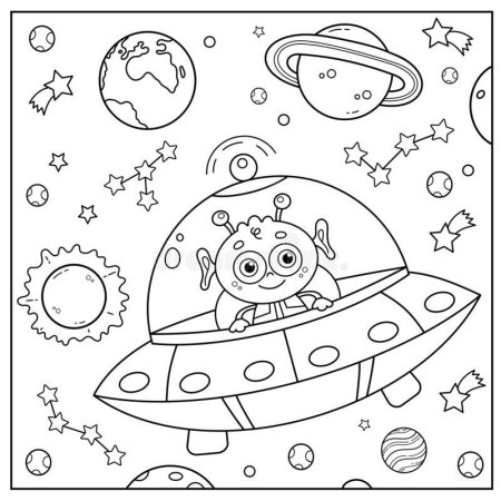 Раскраски пицца в космосе