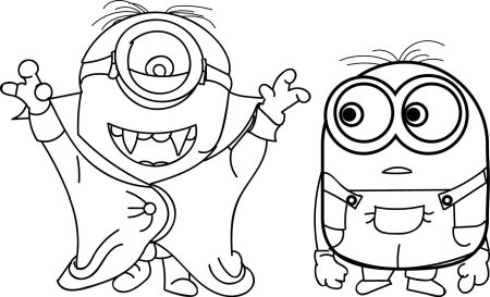 Миньоны раскраска для детей