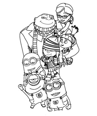 Большая раскраска Миньоны