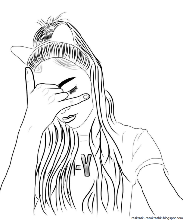 Рисунки чёрно белые девушки