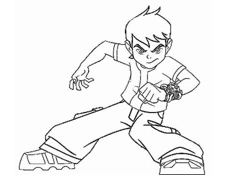 Раскраска Бен 10 Бен Теннисон