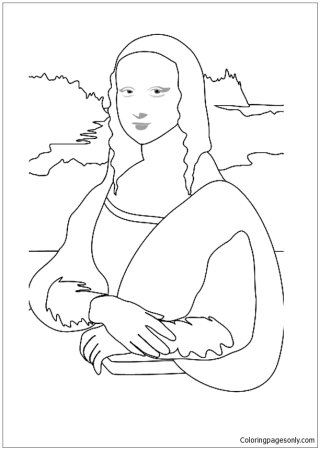 Раскраски картины Леонардо да Винчи Мона Лиза