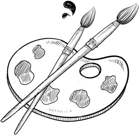 Палитра и кисти рисунок