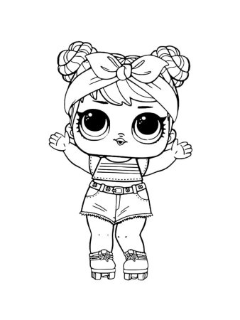 Кукла lol раскраска