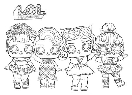 Раскраски ЛОЛ 2 куклы