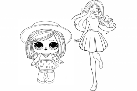 Сложные раскраски кукла для девочек