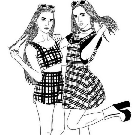 Раскраски для девочек подруги