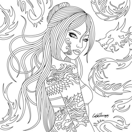 Раскраски для девочек сложные Барби