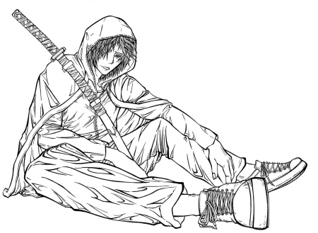 Раскраска аниме мальчики