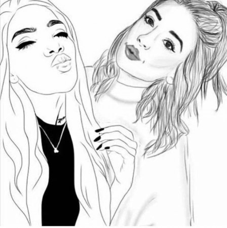 Лучшие подруги. Раскраска