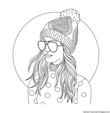 Модные девочки. Раскраска