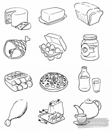 Раскраска продукты питания