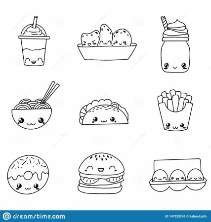 Маленькие раскраски милые еда