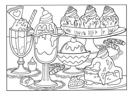 Сладости. Раскраска