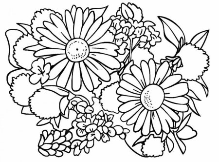 Букет цветов раскраска красивый 12 лет