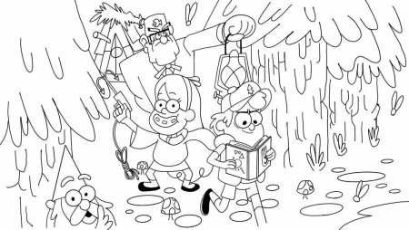 Гравити Фолз раскраска а4