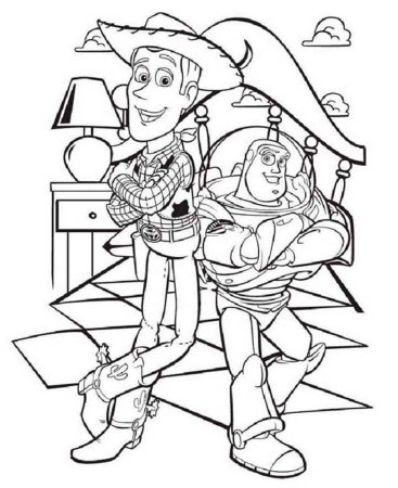 Баз Лайтер и Вуди раскраска