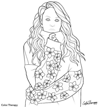Color Therapy раскраска девушки