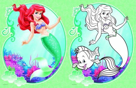 Русалка раскраска цветная