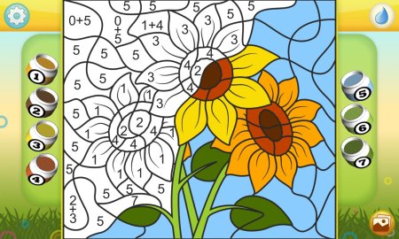 Раскраска по номерам цветы