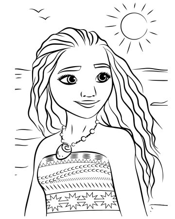 Моана мультфильм раскраска