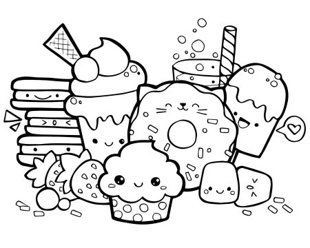 Сладости. Раскраска