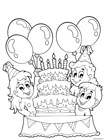С днём рождения садик раскраска