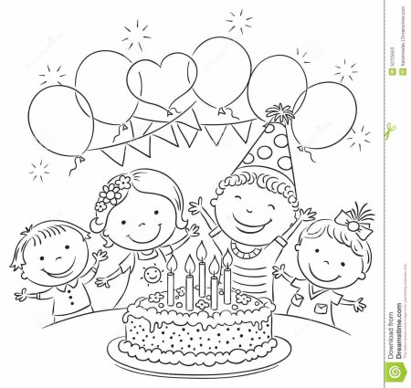 Праздник день рождения раскраска