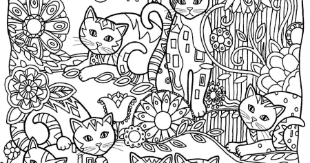 Раскраски для девочек котики милые