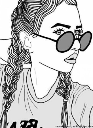 Девушка с золотыми очками раскраска
