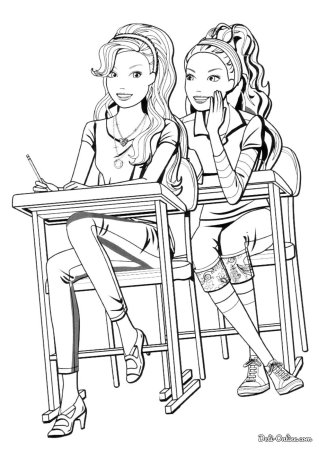Раскраска две девочки