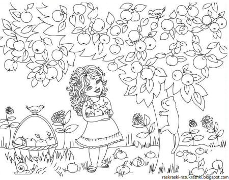 Сады. Раскраска