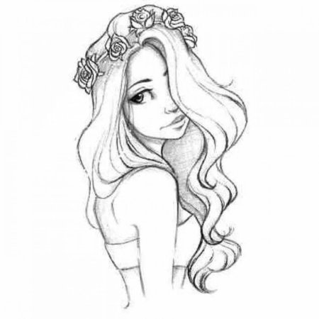 Рисунки для срисовки девушки