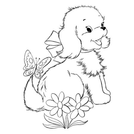 Рисунок собаки для детей 7 лет