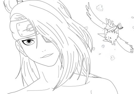 Раскраска Акацуки Дейдара